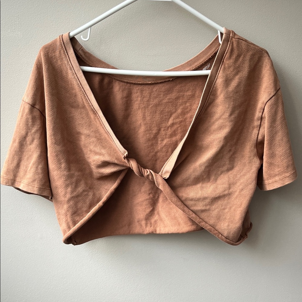 Aerie Warm Brown Crop Top